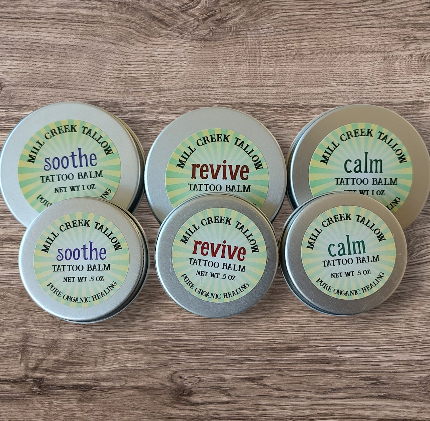 Tallow Tattoo Balm REVIVE SOOTHE CALM whipped tallow salve Mill Creek Tallow Group