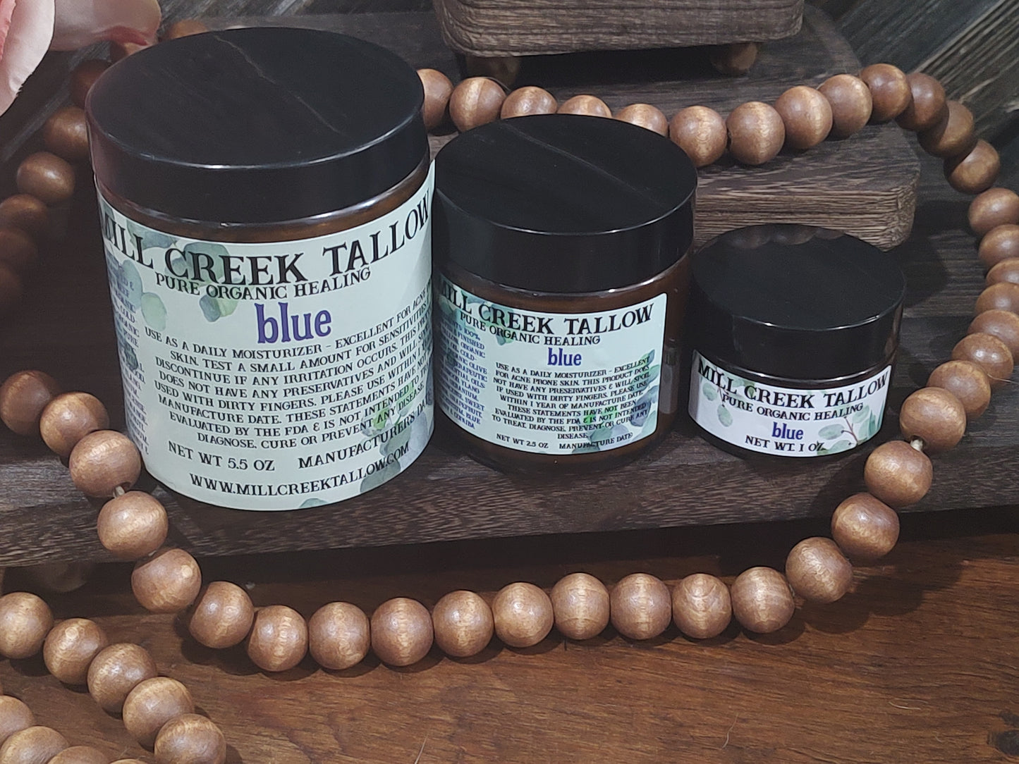 blue whipped tallow skincare skin care group Mill Creek Tallow blue tansy