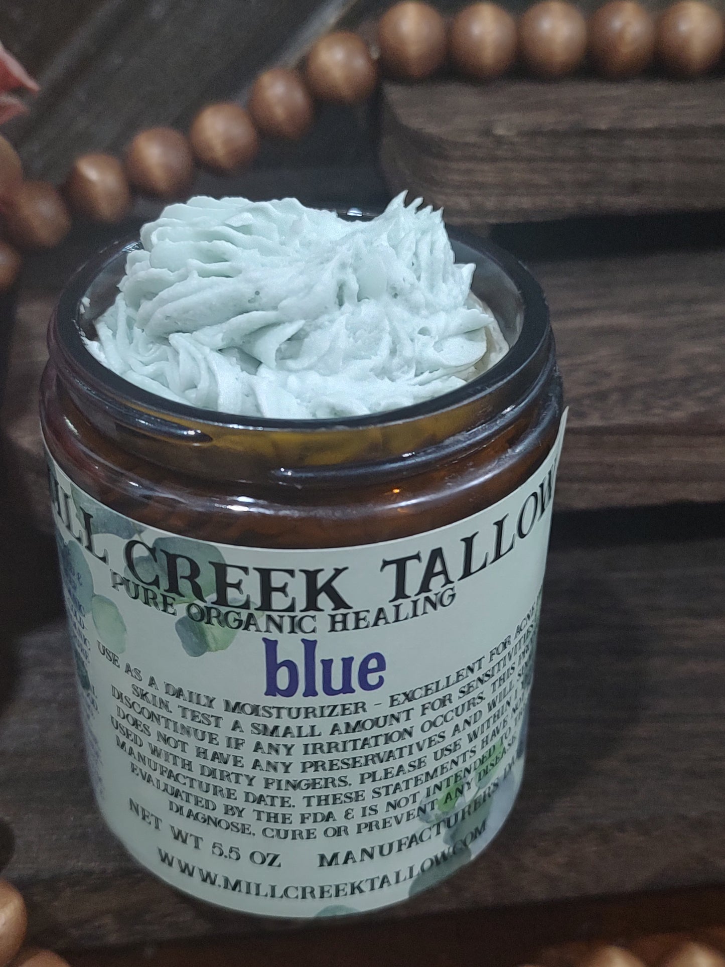 blue whipped tallow whip skincare skin care Mill Creek Tallow large