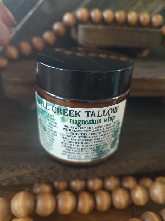 Magnesium Whip Tallow Skincare Skin Care Mill Creek Tallow 2.5 oz